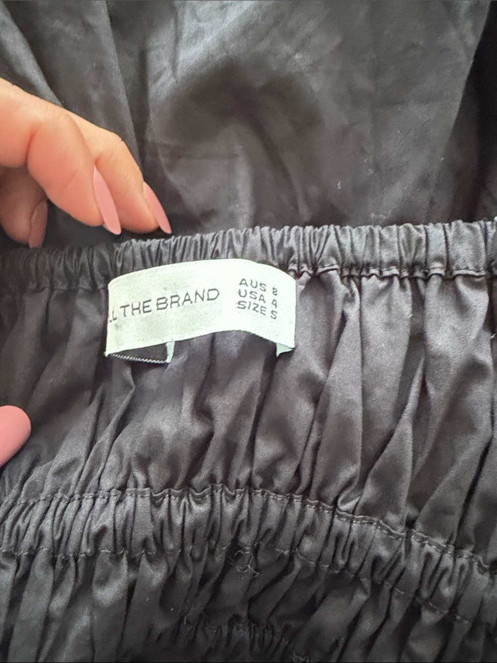 Faithful the brand Smocked Black Puff Sleeve Mini Dress - Picture 6 of 6